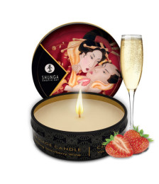 Mini bougie de massage fraise vin pétillant 30ml - CC864608